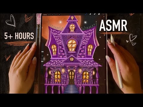 ASMR but it took me 5.5 HOURS to paint half a HALLOWEEN house