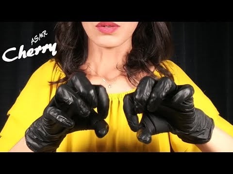【ASMR】Black Latex Gloves Tickle Tickle Hand Movement 검은 라텍스 장갑 간질 간질 / 黒ゴム手袋でこちょこちょくすぐり