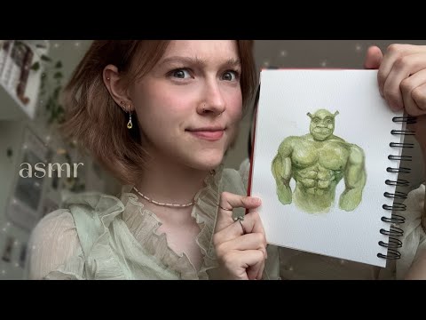 ASMR ~ my hand-made crafts and drawings // tapping // no talking (LOFI) 💚