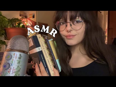 book sounds ASMR - tapping, scratching, w/ mouth sounds & rambling
