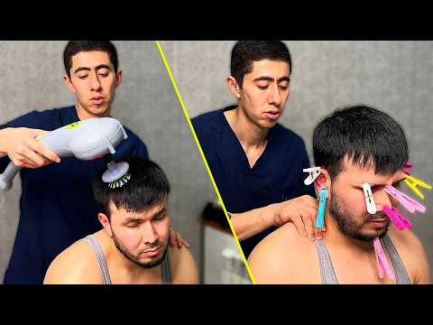 Intense Acupressure And ASMR Tool Head Massage by Fastest Hand Barber