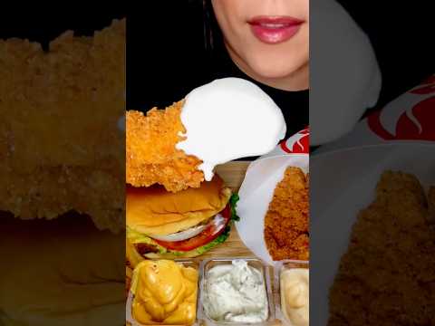 CRISPY CHICKEN TENDERS #asmr #chicken #friedchicken #foodie #eat