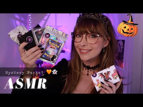 ASMR 👻 Mysterious Pokémon Card Opening (Ghost & Dark Themed Packs · Crinkly Packaging Sounds)