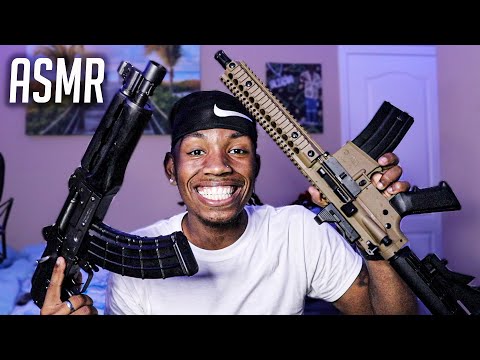 ASMR | **INSANE GUN SOUNDS**  For SLEEP And Relaxation Whispers , Tapping . Soothing Triggers Etc..