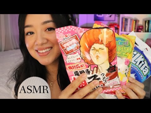 ASMR✨eating Asian candy (from H mart) for the first time🍬😋