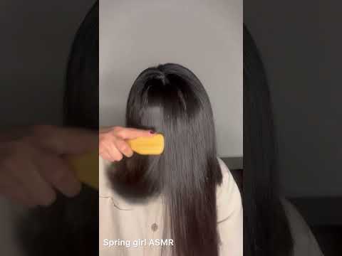 Hair brushing over my face #shorts #hairbrushingasmr #asmr