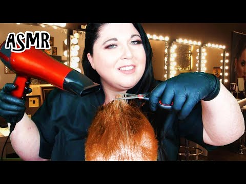 ASMR Haircut and Blow Dry Roleplay (Clippers, Scissors, Hair Dryer, Styling, Gloves, Spray, Real)