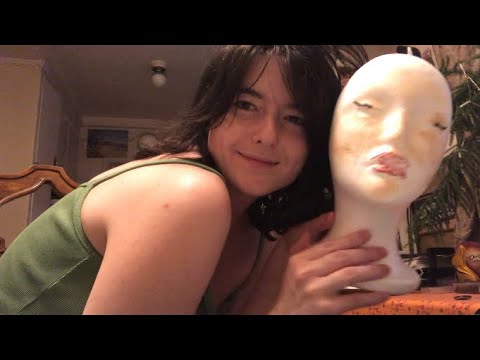 ASMR ~ Makeup Application on Styrofoam Head *relaxing, tingly*
