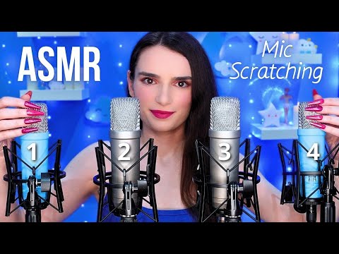 ASMR EXTREME Mic Scratching with 4 MICS to MELT YOUR BRAIN 🤤 Long Nails for Sleep 😴 4K