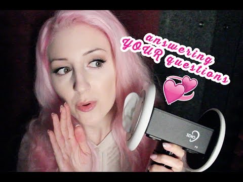 Q&A Ear to Ear! (casual ASMR binaural whispering/mouth sounds)