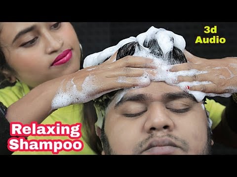 Relaxing Hair Shampoo Massage ASMR | ASMR Female Barber Shampoo Massage | Female Barber Neck Crack