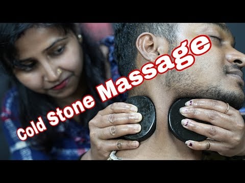 She Doing Cold Stone Massage For Deep Sleep ASMR | Stone Massage By Barber Girl Chaitali | ASMR
