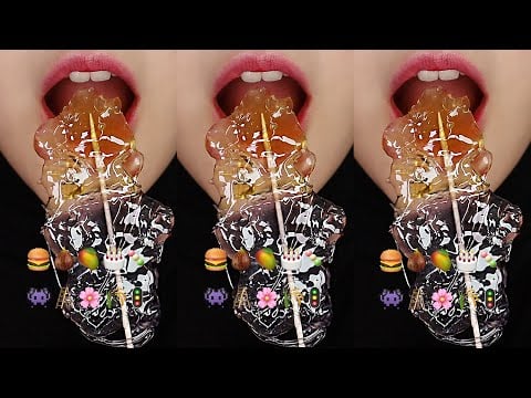 VERTICAL MUKBANG CANDIED JELLY ASMR RICE CAKE MUKBANG EMOJI FOOD ASMR 🍔