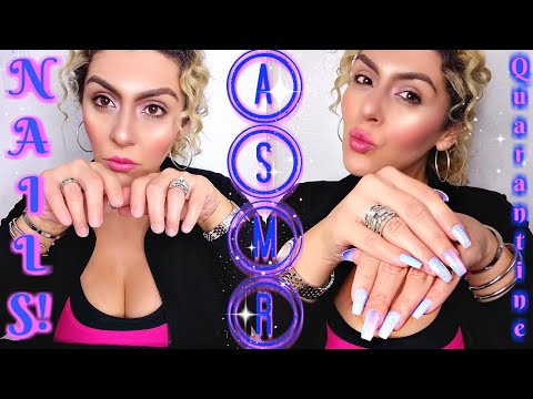 ASMR | Doing My FAKE Nails | Up Close | Chit Chat