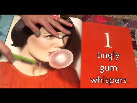 ASMR ~ ❤️️📖 tingly BOOK flip through w/ GUM chewing! 📖❤️️