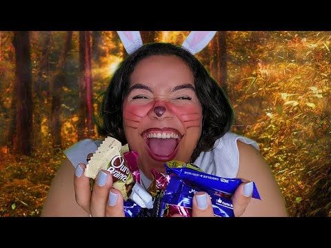 ASMR COELHINHA DA PÁSCOA TE DANDO CHOCOLATE 🤩🍫