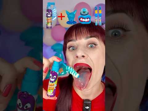 ASMR Blue Candy Spray Pop, Gummy Eyeball, Twist Lollipop  #mukbang