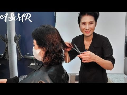 미용실 ASMR  흰머리 커버 밝은 흑갈색   gray hair cover light brown/Korean hair salon