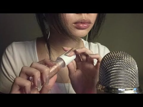ASMR  Lip Gloss Plumping | Sticky Mouth Sounds | Hand Movements