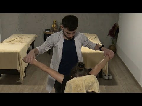 AMAZING FEMALE MASSAGE FROM RAMIL & asmr head, back, elbow, neck, arm, massage & female arm exercise