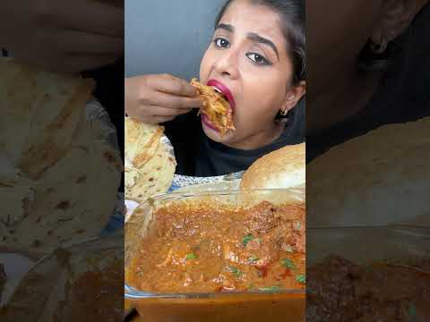 ASMR Eating Chicken Barra,Whole Handi Chicken Curry,Poori,Egg Masala Big Bites ASMR Eating Mukbang