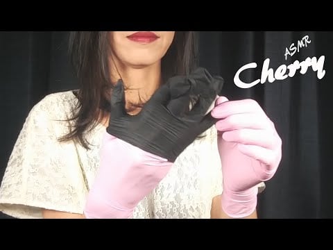【ASMR】Pink & Black Latex Gloves Layered Hand Movement 핑크 & 블랙 라텍스 장갑 레이어드 핸드 무브먼트 / 手袋の重ね着ハンドムーブ