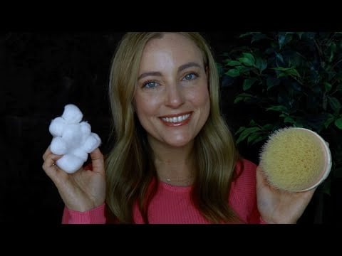 Skincare ASMR | Quick skin refresh with dry brushing & moisturizing