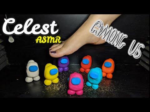 AMONG US ANIMATION ASMR  ! - Playdough Among Us Foot Crush & Animation Skit | Celest ASMR