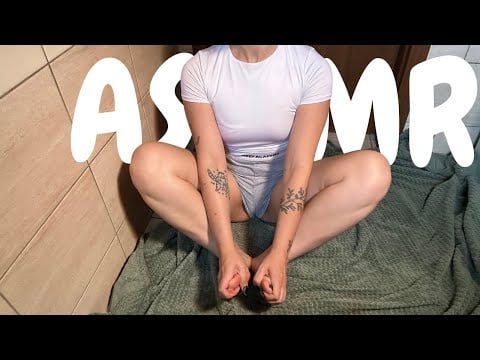 Foot ASMR Close Up From Above | Sticky Sounds & Gentle Legs Massage
