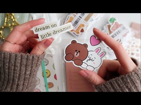 ASMR suomi | Bujoilu, tarrat & koulutarvikkeet | Bullet Journal Decoration with cute stickers asmr