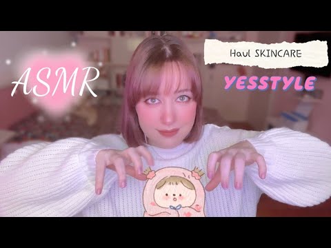 ASMR 🙌 Haul skincare Yesstyle w/ Blue Yeti 🙌 Whisper , Unboxing , Tapping