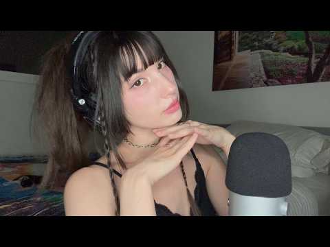 ASMR ᛝ ear attention, tapping, unintelligible & breathy whispers