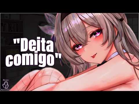 NAMORADA CARINHOSA NA CAMA COM VOCÊ | ASMR NAMORADA (SONS DE CHUVA)