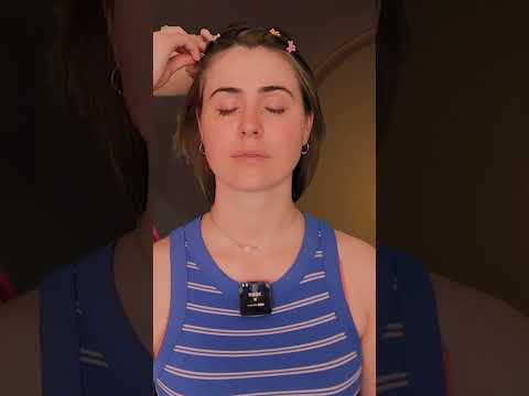 asmr putting clips in her hair