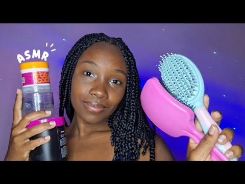 ASMR PENTEANDO SEU CABELO CACHEADO (Sons de creme na mão ✋🏾- caseirinho para dormir) 😴 