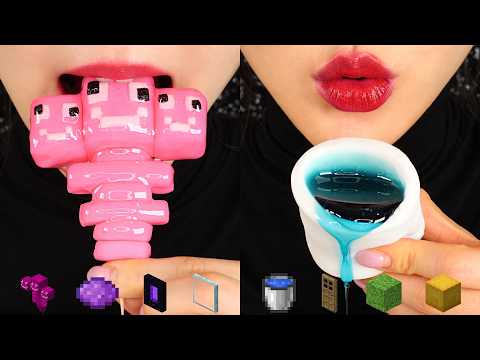 MINECRAFT FOOD IN REAL LIFE ASMR 🤍 SUGAR FONDANT EATING SOUND, MINECRAFT KEY CHAIN UNBOXING 🖤