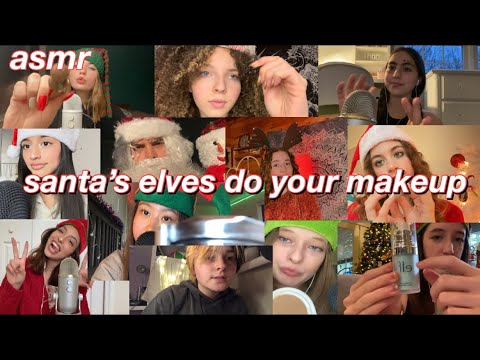 ASMR// ELVES DO YOUR MAKEUP!! *Christmas Collab*