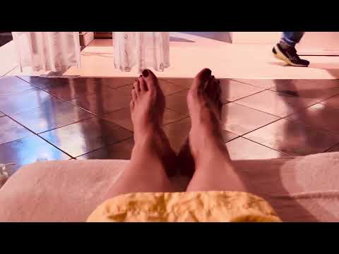 ASMR bare feet resting before massage