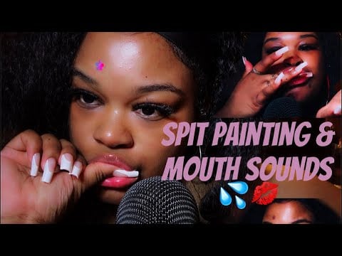 ASMR | Spit Painting & Mouth Sounds 💦👄😴 (Hand Movements, Gum Chewing, Up-Close Whispers)