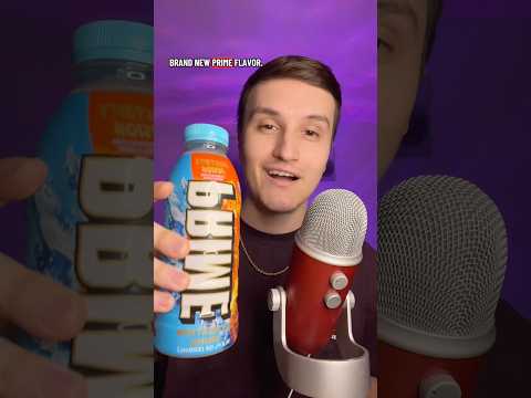 NEW PRIME DRINK FLAVOR TASTE REVIEW 🔵🟠 (ASMR) #shorts #asmr #food