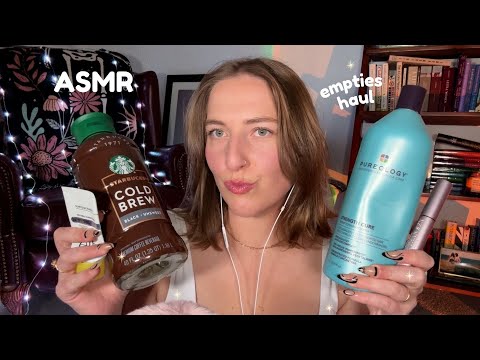 ASMR Tingly Product Empties🧴 Tapping, Scratching, Lid Sounds ~ Skincare, Makeup, Coffee