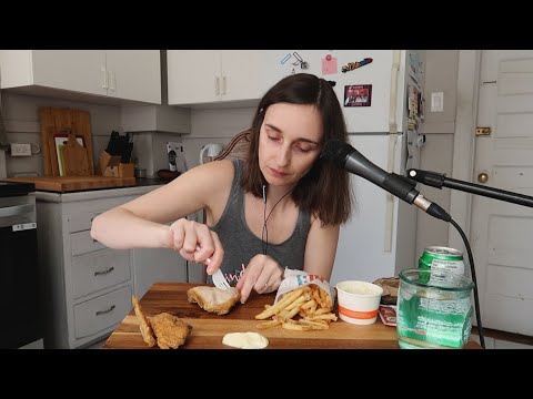 ASMR Eat With Me ♥ Fries, Fried Chicken & Coleslaw ~ Mary Brown's Chicken