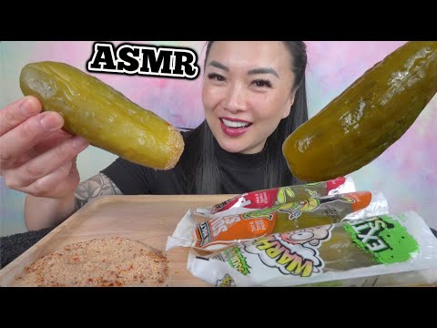 ASMR TRYING GIANT PICKLES *AS SEEN ON TikTok (CRUNCHY EATING SOUNDS) LIGHT WHISPERS | SAS-ASMR