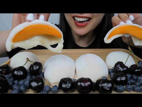 GIANT MANGO MOCHI (ASMR SOFT CHEWY EATING SOUNDS) NO TALKING | SAS-ASMR