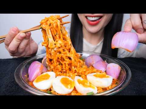 SPICY SAMYANG NOODLE WITH ONION CUP (ASMR EATING SOUNDS) NO TALKING | SAS-ASMR