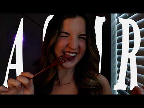 tingly mouth sounds to put you to sleep *honey spoon + kisses* (inaudible whispering)