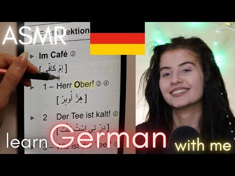 ASMR learn GERMAN with me FOR BEGINNERS with exercises | soft spoken