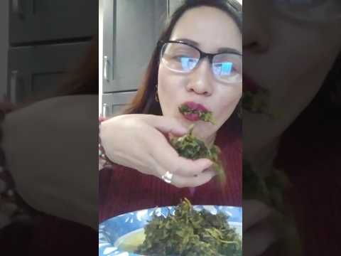 HOW I EAT GREEN LEAFY VEGETABLE#mukbang #everyone #shortsfeed #food #challenge