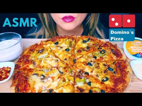 ASMR DOMINO'S PIZZA MUKBANG (NO TALKING) EATING SOUNDS