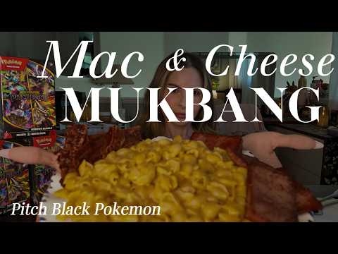 Mac & Cheese, Spam & Crispy Bacon Mukbang 🧀🥓 + Hunting Morpeko! 🎴